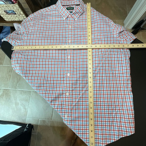 2 Orvis Mens Classic Fit Short Sleeve Plaid Button Down Shirts Wrinkle Free XXL - Picture 14 of 14
